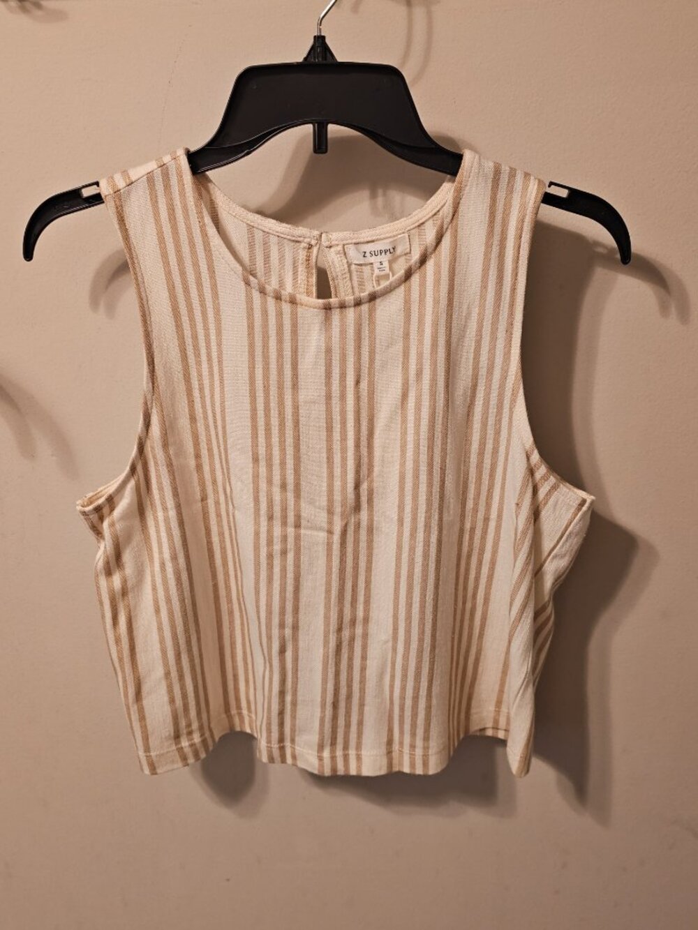 Z Supply Sloane Knit Striped Top Cloud Beige Ivory NWT S